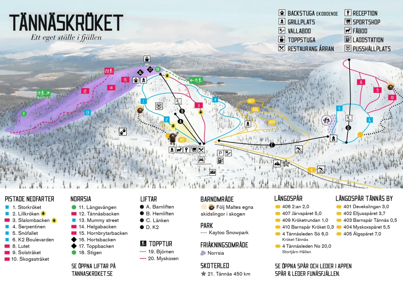 Tännäskröket Pistkarta