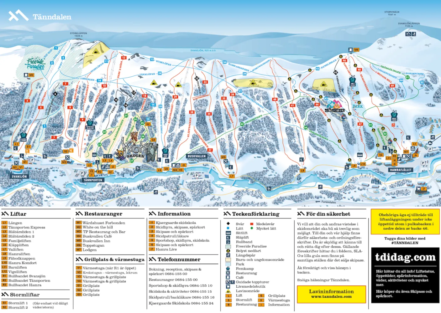 Tänndalen Pistkarta